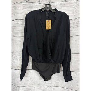 NWT Knot Sisters Wrap Style Long Sleeve Bodysuit Size S